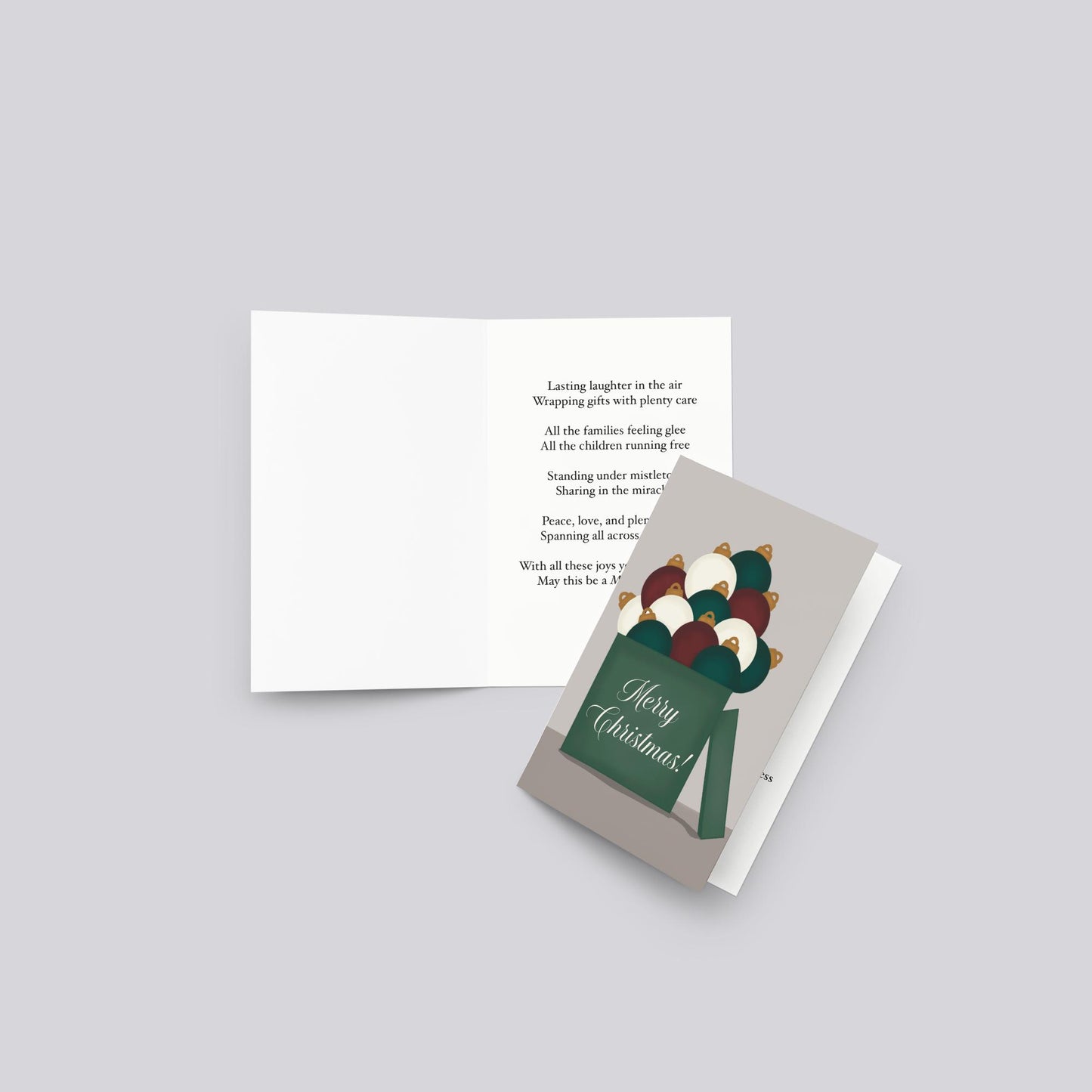 "Boxed Ornaments" Christmas Greeting Card