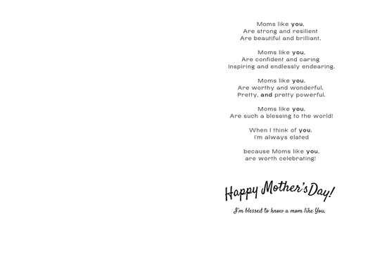 "Moms Like You Are Everyday Heroes" Mother's Day Greeting Card