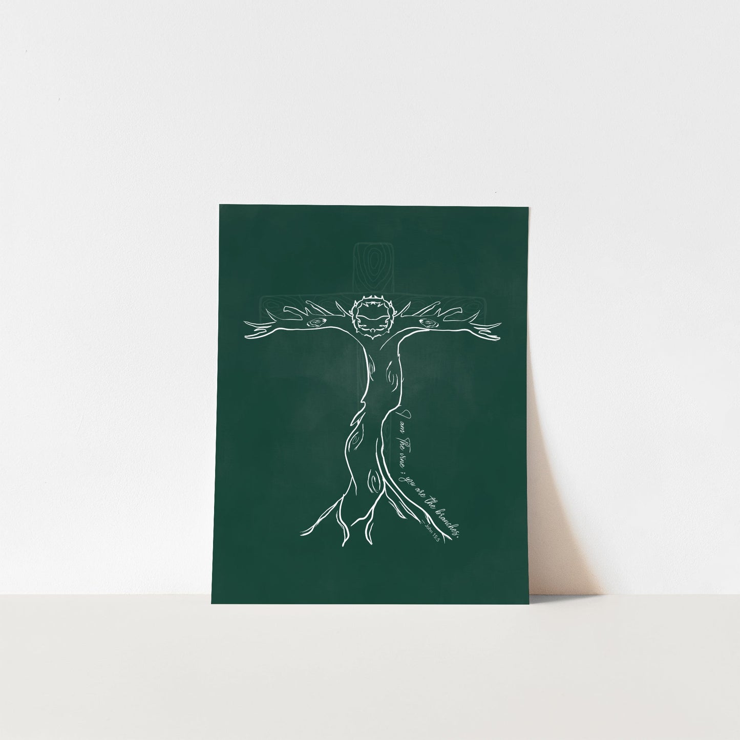 The Cross - Bearing Vine John 15:5 Art Print (Pasture Green)