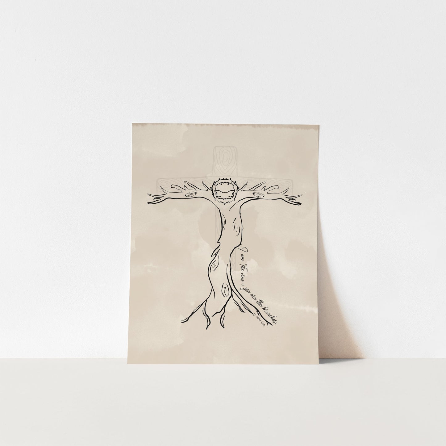 The Cross - Bearing Vine John 15:5 Art Print (Marble)