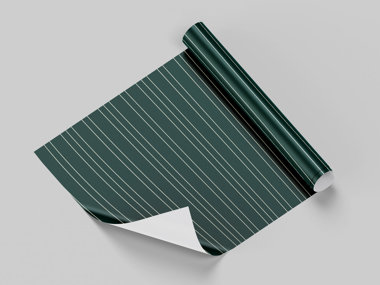 Classic Christmas (Deep Green Stripes) Gift Wrap Roll