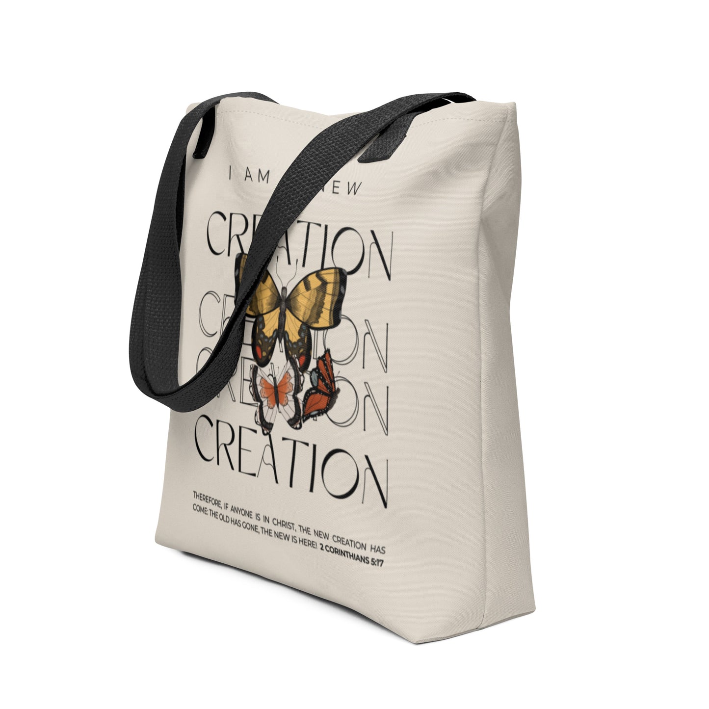 2 Corinthians 5:17 Butterfly Tote Bag