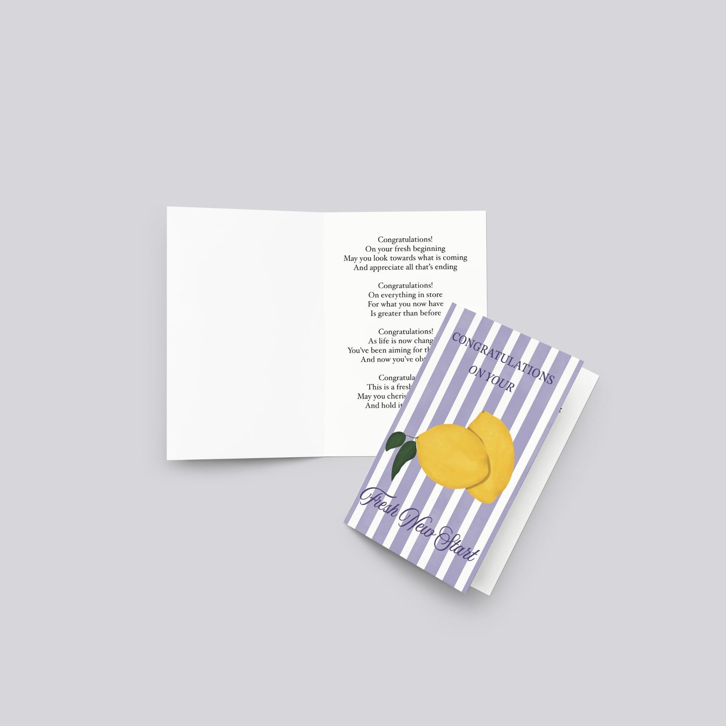 Fresh New Start Congratulations Greeting Card (lemons)
