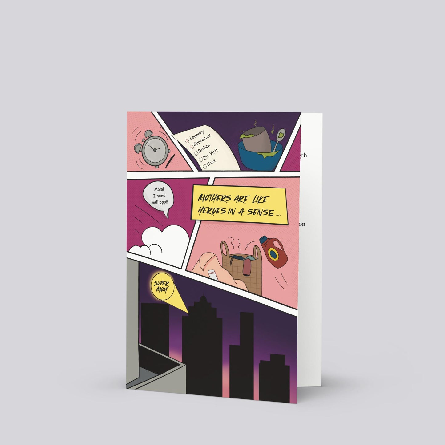 "Moms Are Like Super Heroes In A Sense" Mother's Day Greeting Card