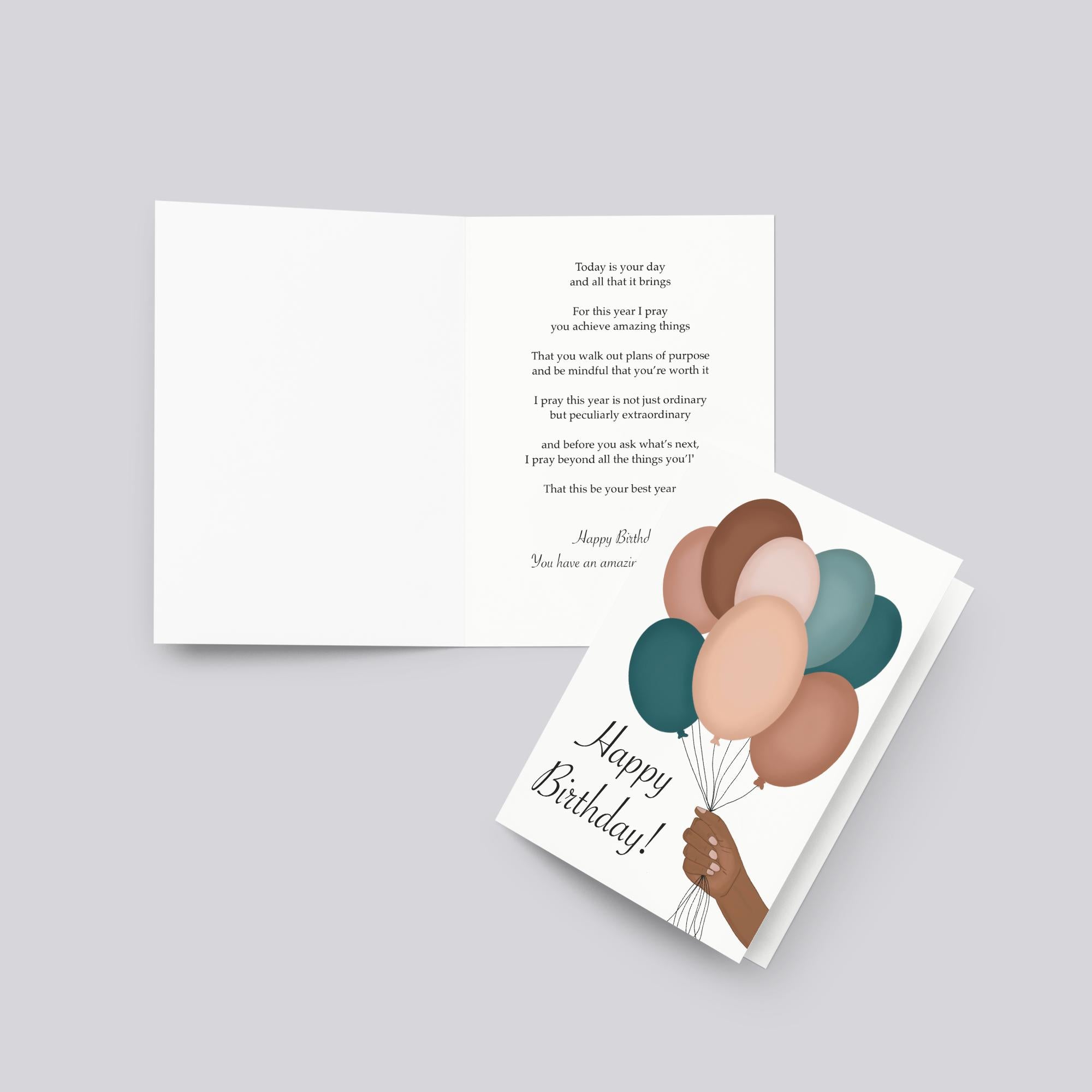 Blessings And Balloons! Birthday Greeting Card