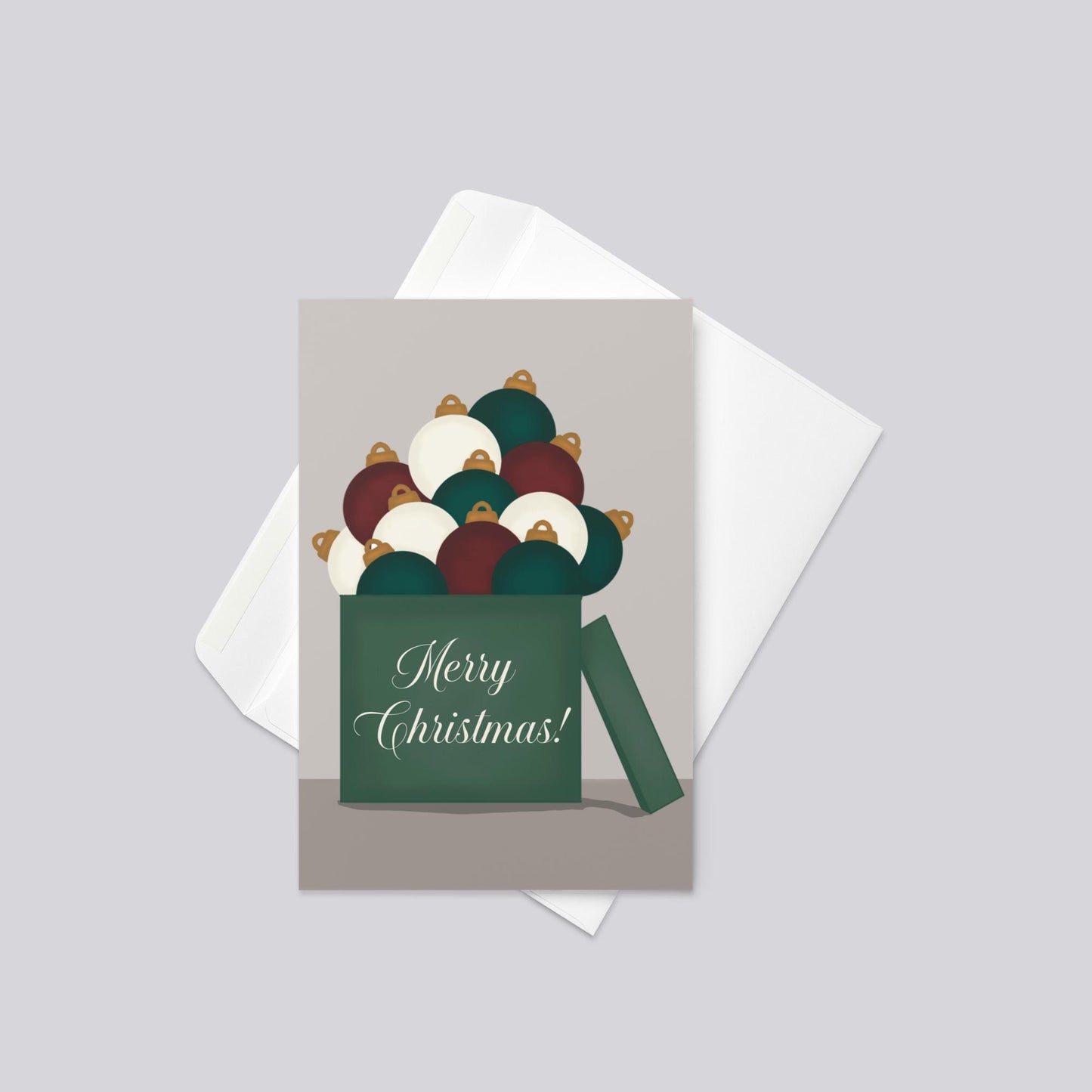 "Boxed Ornaments" Christmas Greeting Card