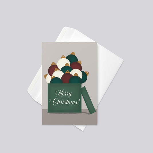 "Boxed Ornaments" Christmas Greeting Card