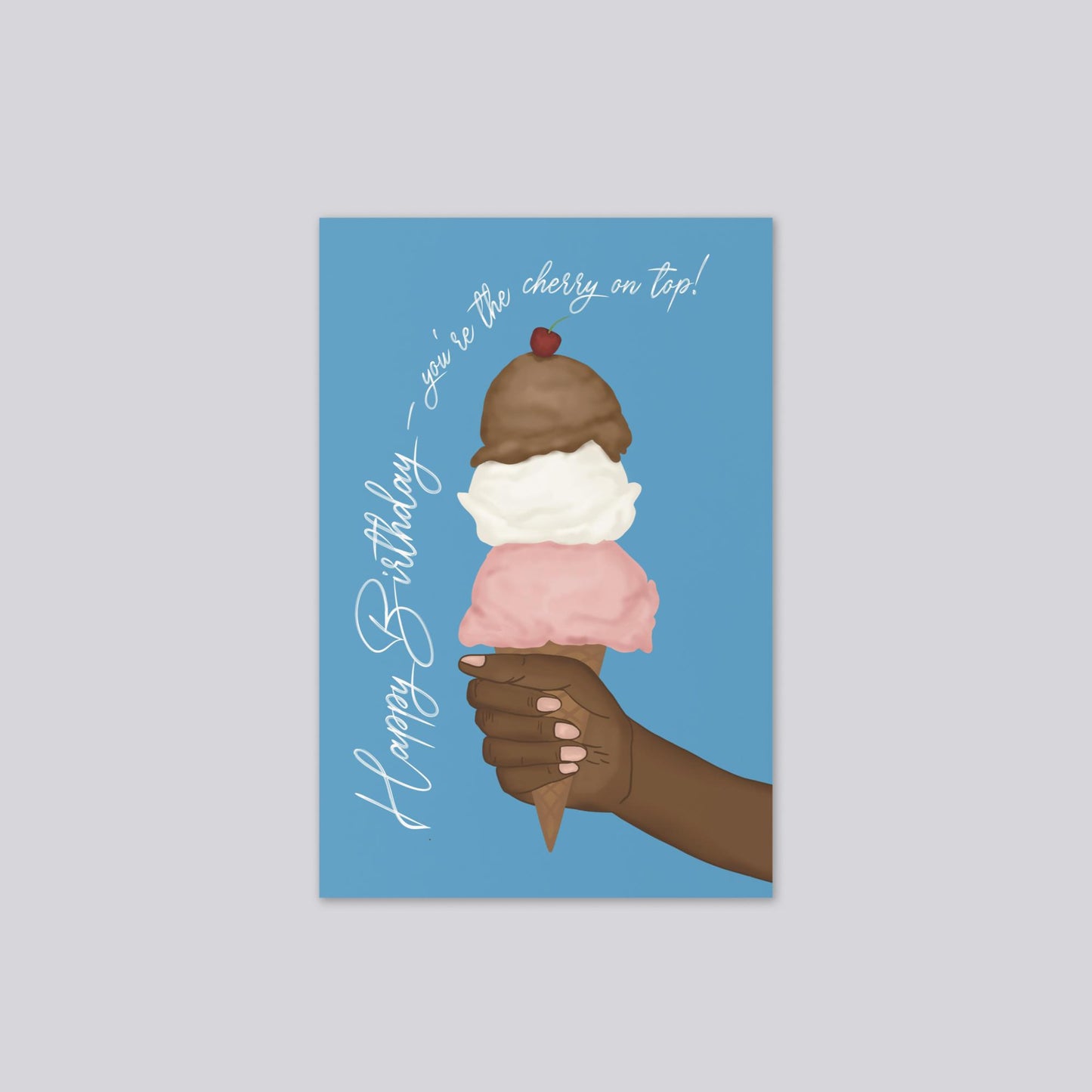"Cherry On Top/ Ice Cream" Birthday Greeting Card