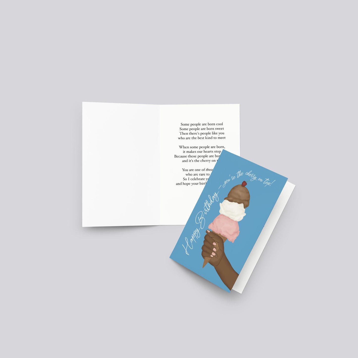 "Cherry On Top/ Ice Cream" Birthday Greeting Card
