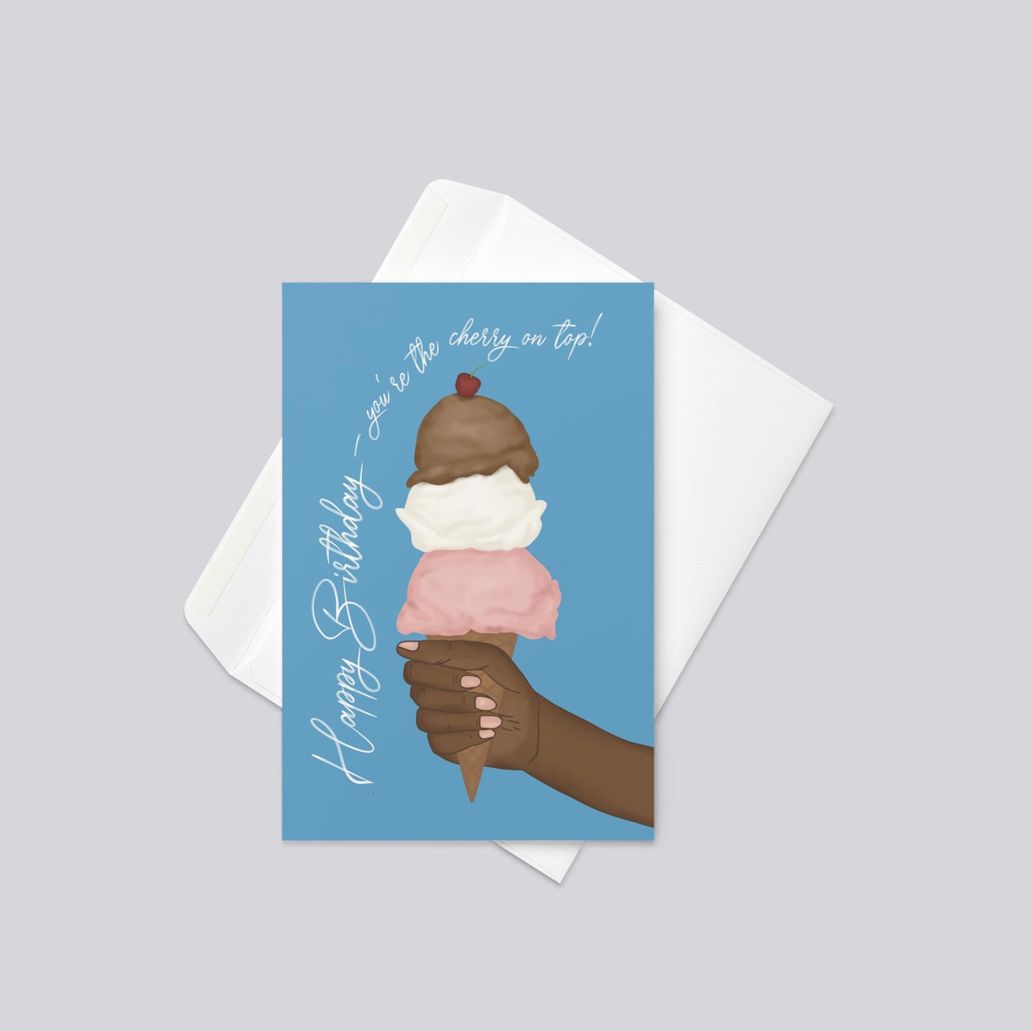 "Cherry On Top/ Ice Cream" Birthday Greeting Card