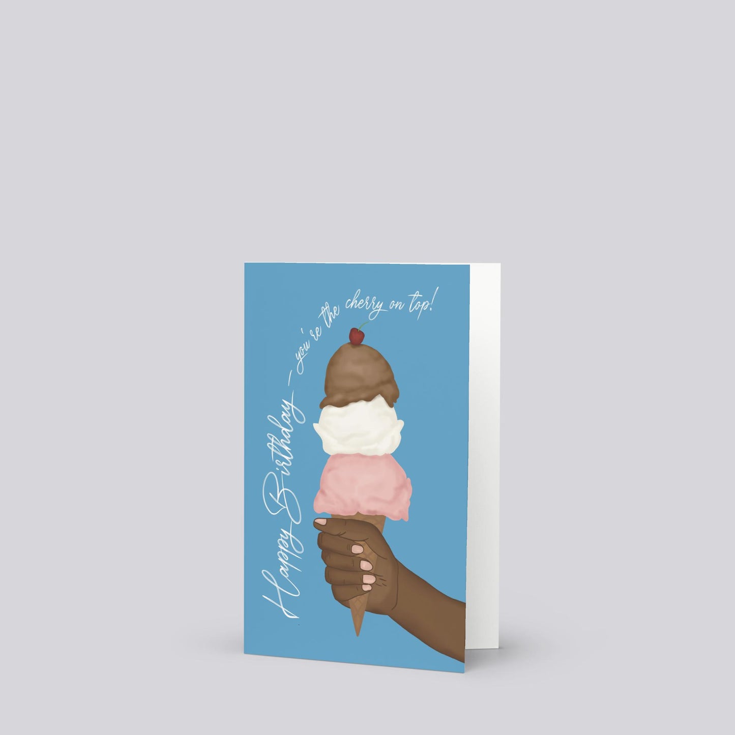 "Cherry On Top/ Ice Cream" Birthday Greeting Card