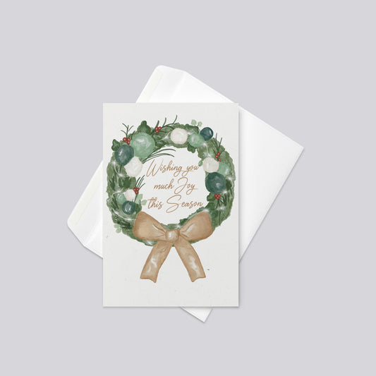 "Christmas Wreath"  Grief Friendly Christmas Greeting Card