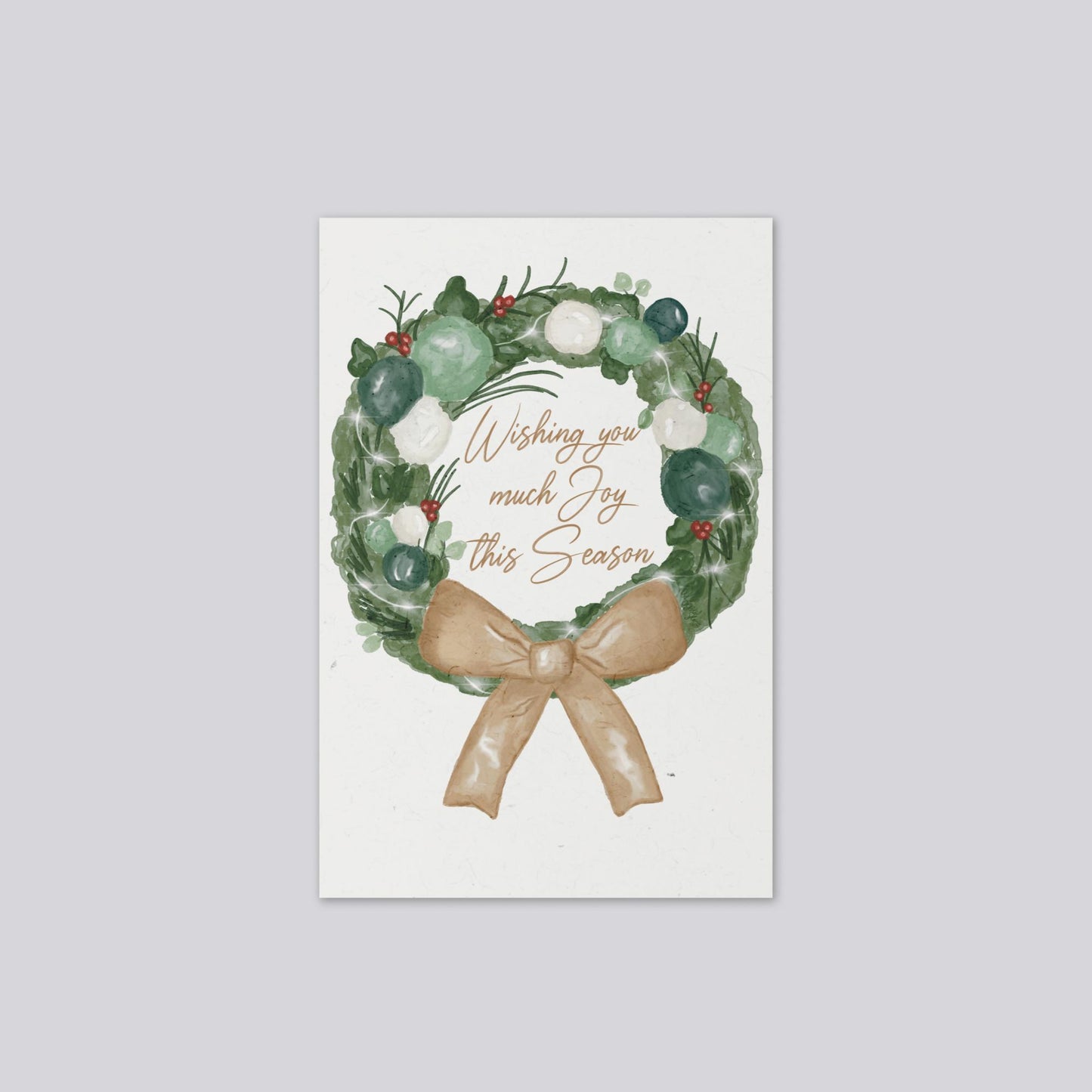 "Christmas Wreath"  (Grief Friendly) Christmas Greeting Card
