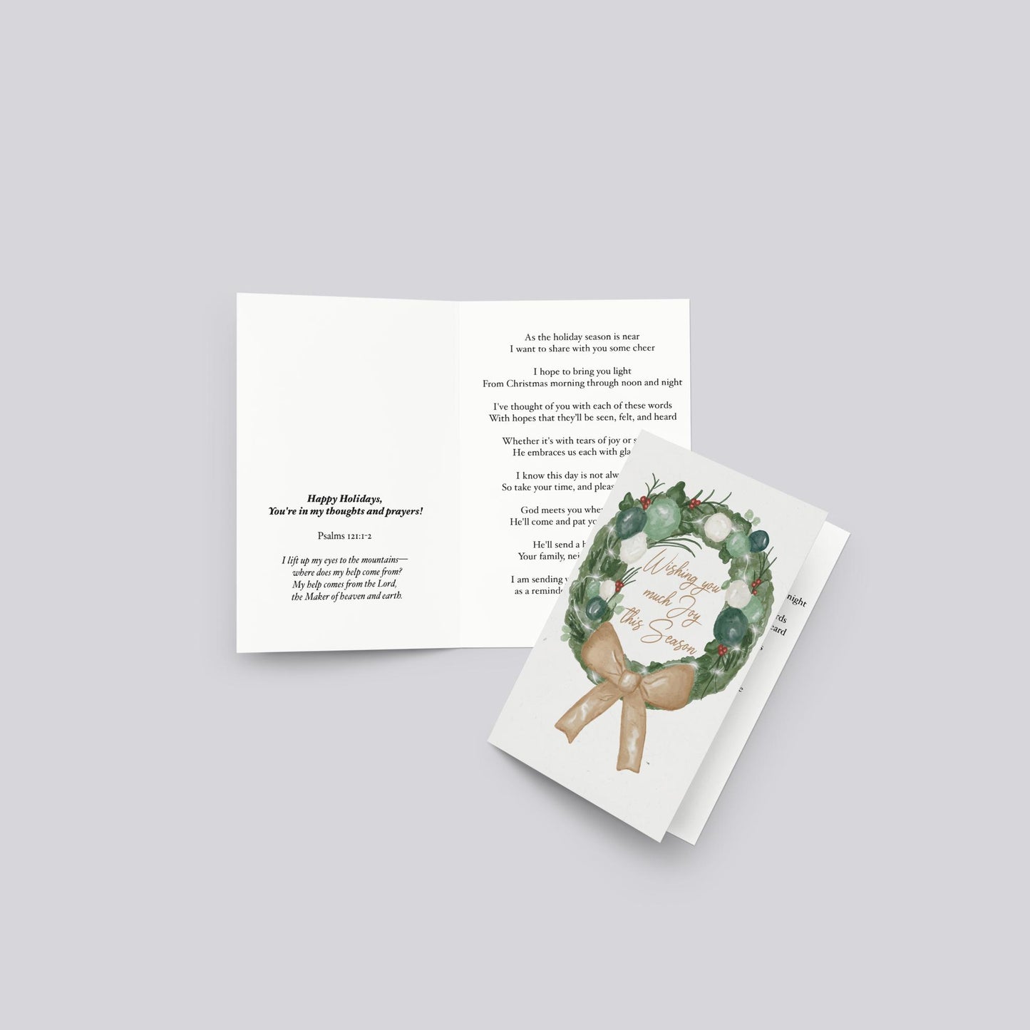 "Christmas Wreath"  (Grief Friendly) Christmas Greeting Card