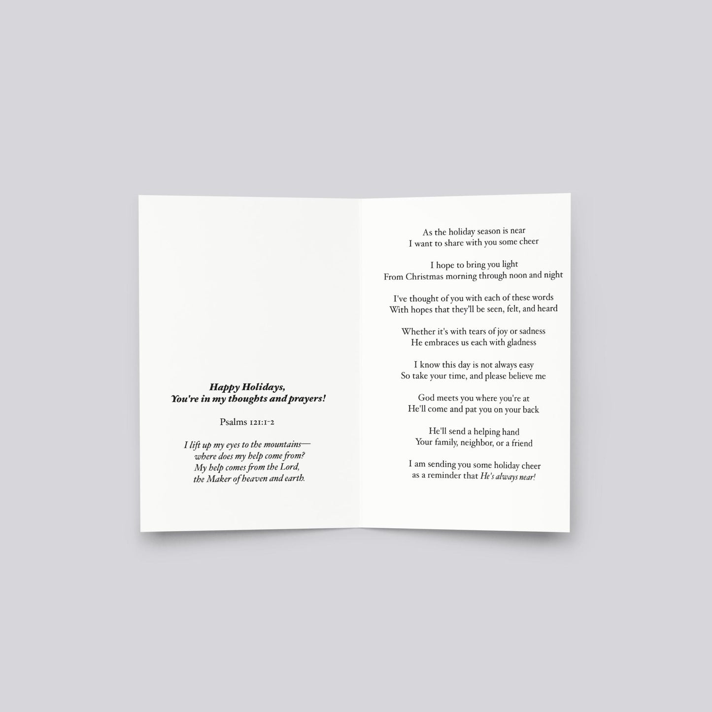 "Christmas Wreath"  (Grief Friendly) Christmas Greeting Card