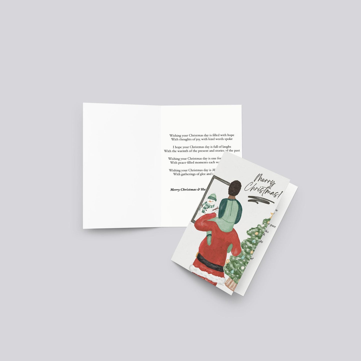 "Christmas with Santa " (Little Boy) Christmas Greeting Card