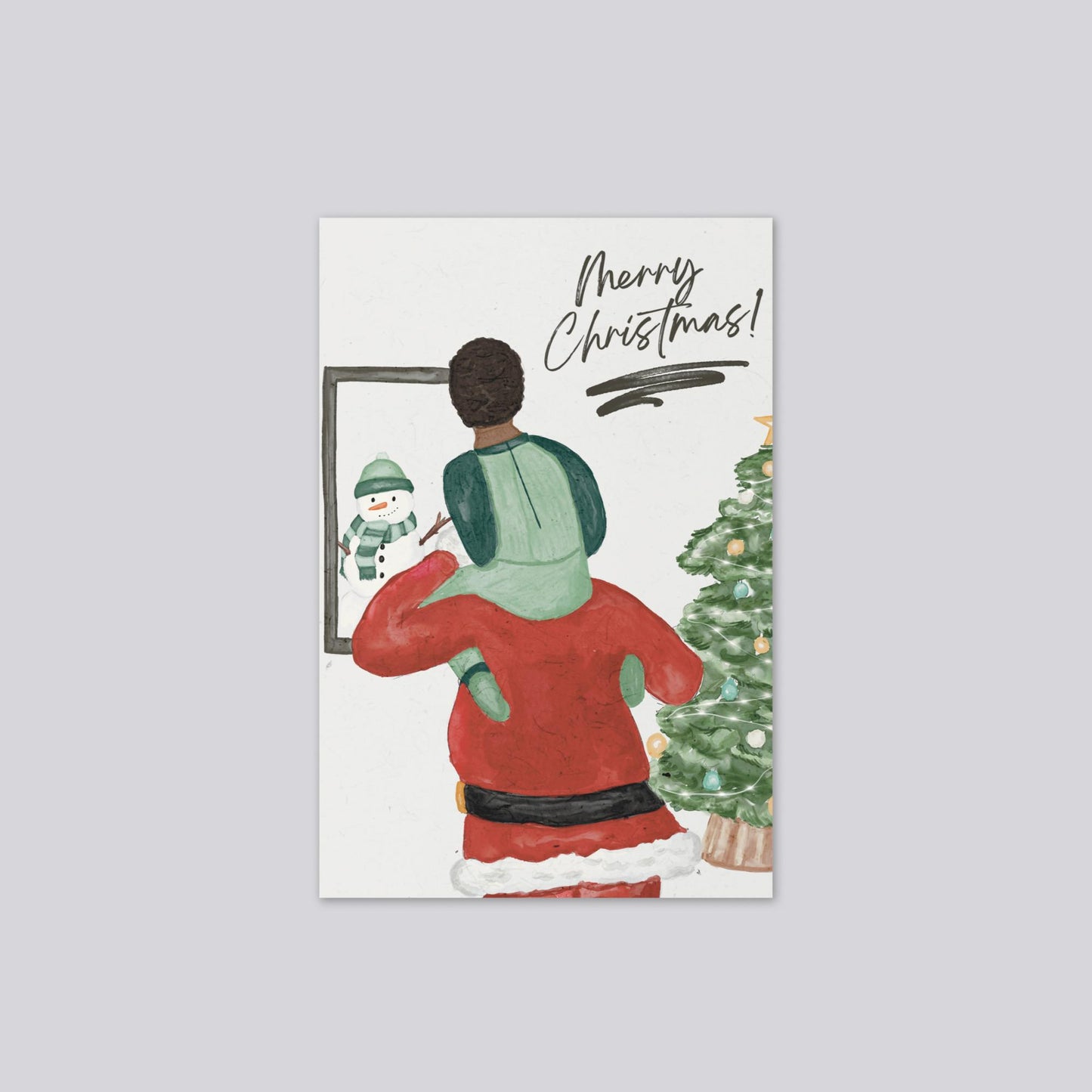 "Christmas with Santa " (Little Boy) Christmas Greeting Card