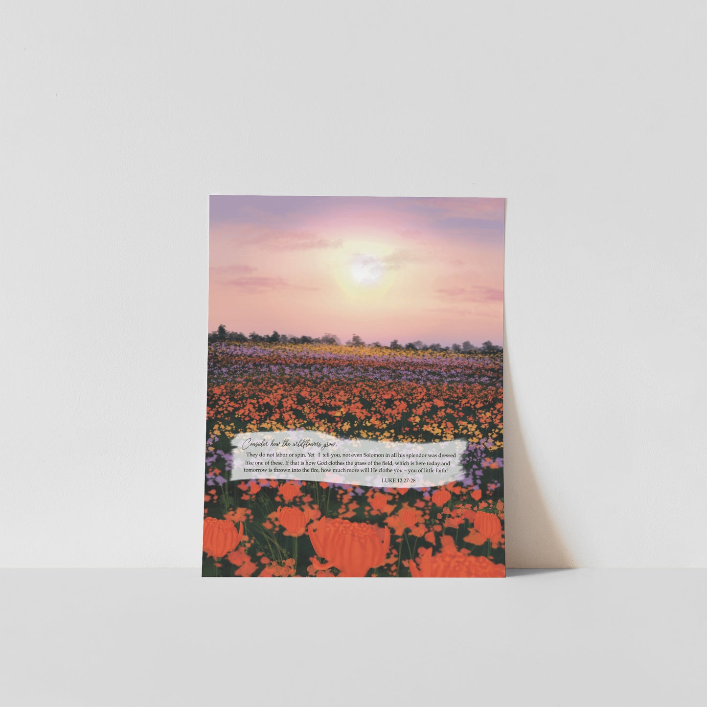 Floral Sunrise - Luke 12:27-28 Art print (Mothers Day Bundle option included)