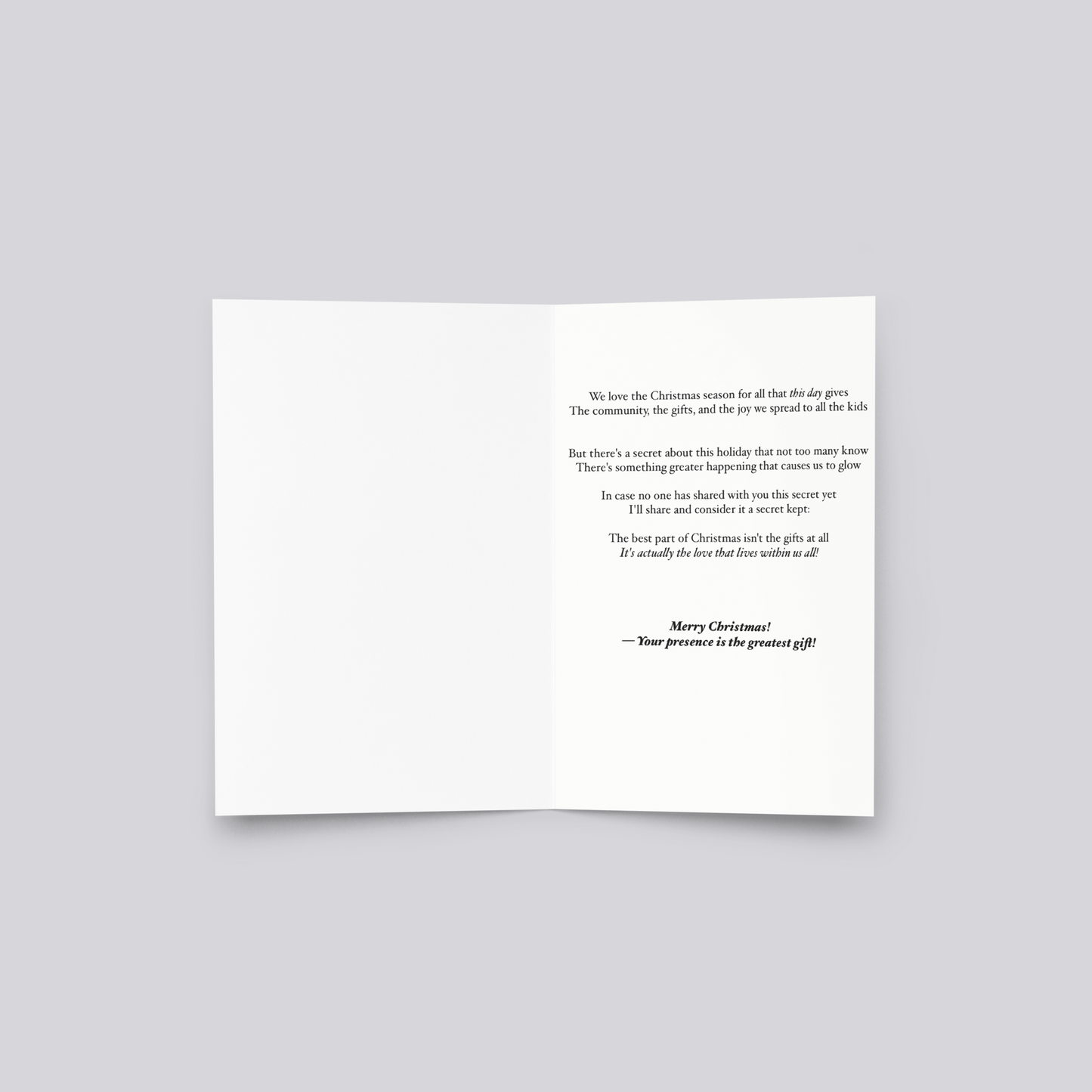 "Greatest Gift of All" Christmas Greeting Card