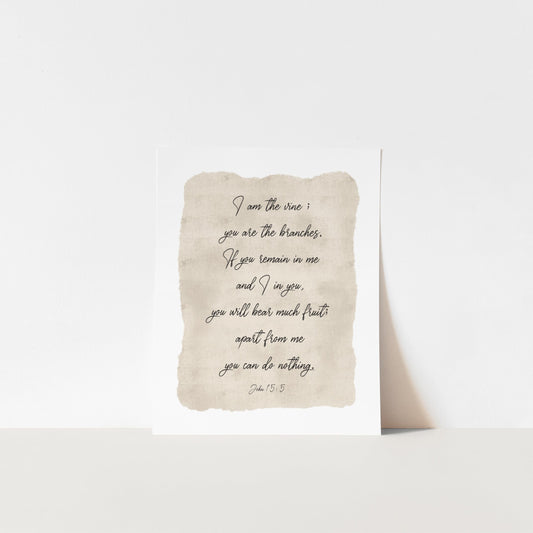 John 15:5 Verse Art Print