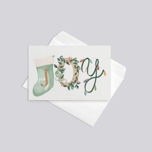 "JOY" Christmas Greeting Card