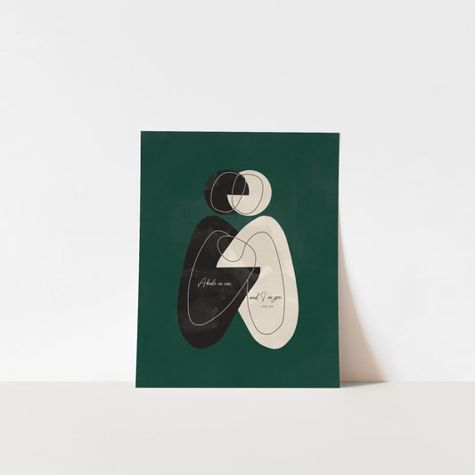Spiritually Balanced John 15:4 Art Print (Pasture Green)