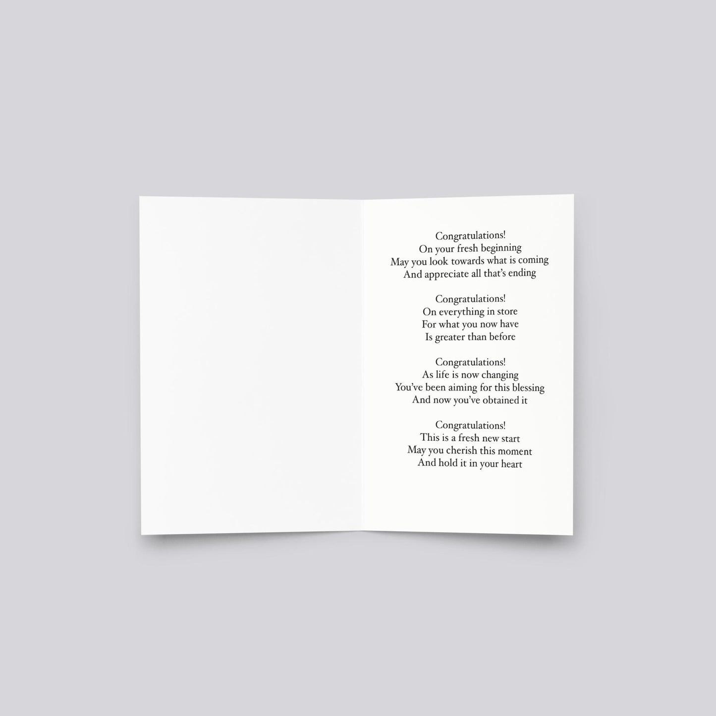 Fresh New Start Congratulations Greeting Card (oranges)