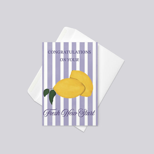 "Fresh New Start" Congratulations Greeting Card  (lemons)