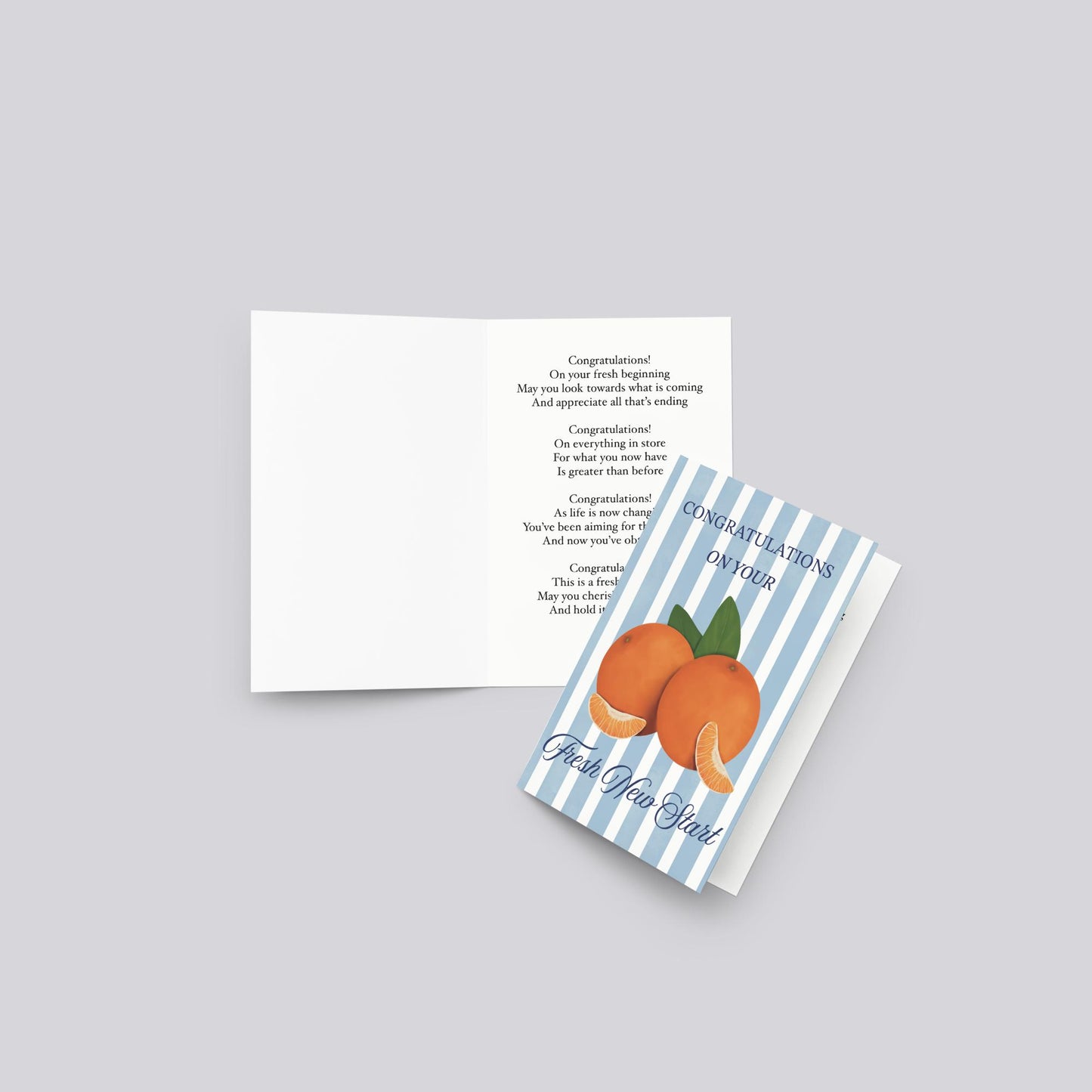 Fresh New Start Congratulations Greeting Card (oranges)