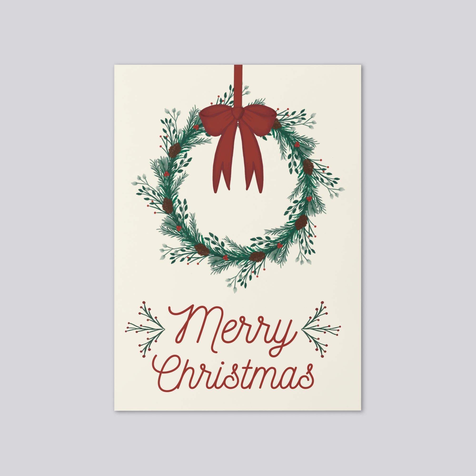 Holiday Wreath Christmas Greeting Card