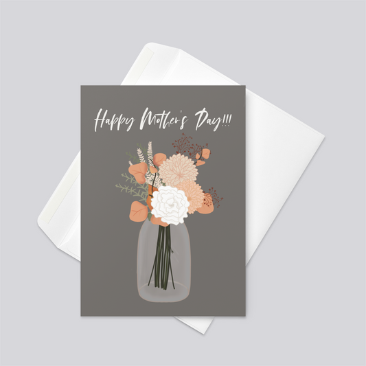 Floral Vase Mother's Day Card - ** Grief/Loss Friendly** (for Mother-Like Figures)