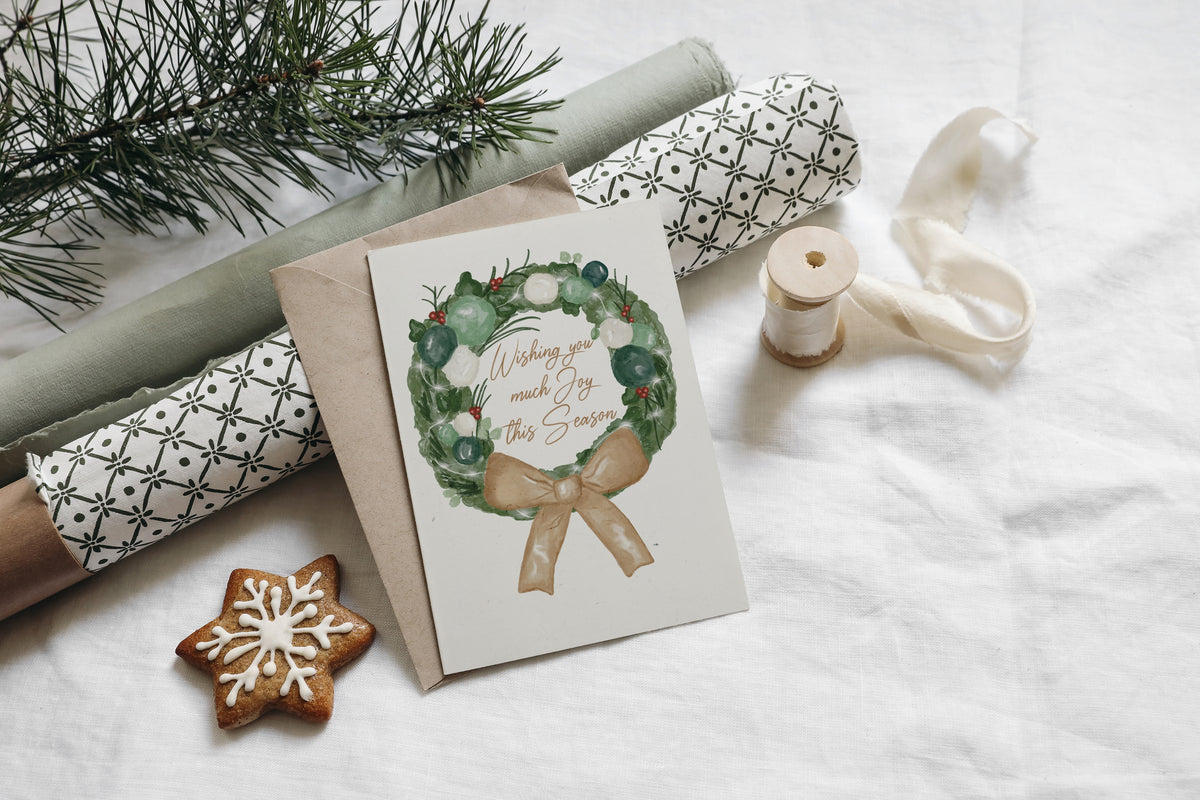 "Christmas Wreath"  (Grief Friendly) Christmas Greeting Card
