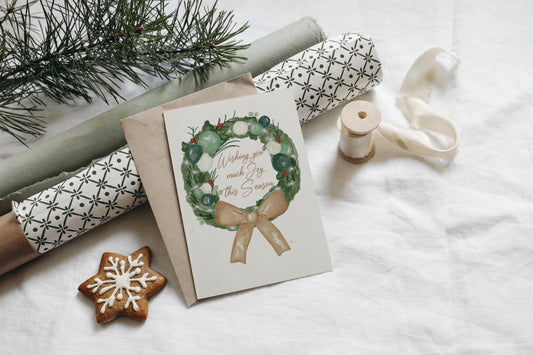 "Christmas Wreath"  (Grief Friendly) Christmas Greeting Card